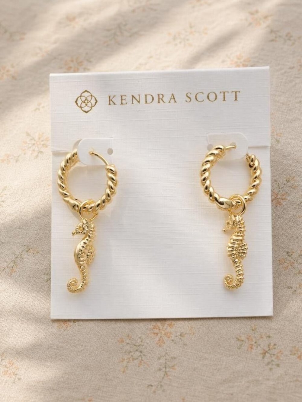 Kendra Scott Seahorse Gold Convertible Huggie Earrings